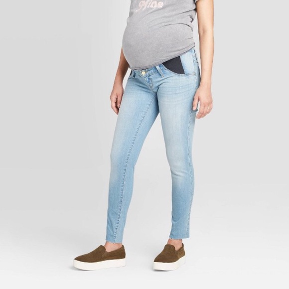 NWT Isabel Maternity Side Panel Light Wash Jeans - Picture 1 of 8